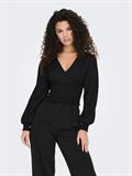 ONLHANNAH L/S SMOCK TOP JRS black