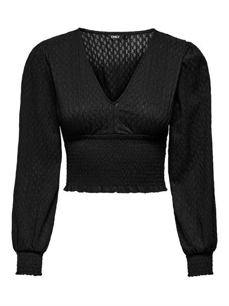 ONLHANNAH L/S SMOCK TOP JRS black