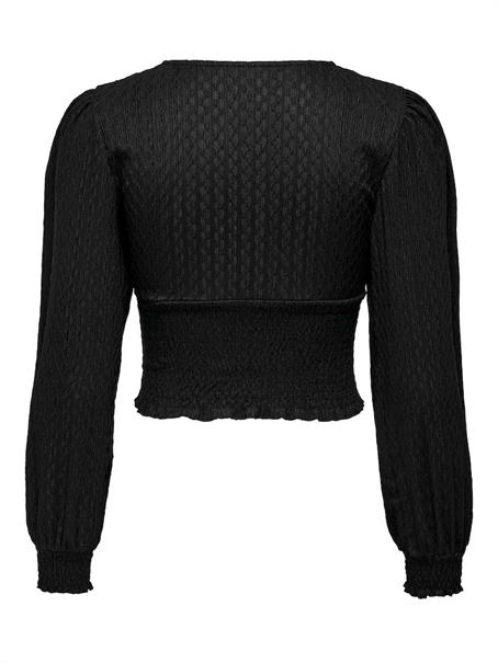 ONLHANNAH L/S SMOCK TOP JRS black