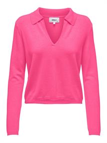 ONLHANNAH LIFE LS POLO NECK KNT carmine rose-melange