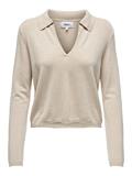 ONLHANNAH LIFE LS POLO NECK KNT pumice stone-melange