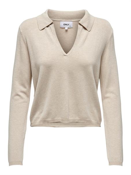 ONLHANNAH LIFE LS POLO NECK KNT pumice stone-melange