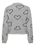 ONLHAPPIE LS HEART O-NECK KNT light grey melange
