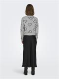 ONLHAPPIE LS HEART O-NECK KNT light grey melange