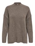 ONLHAZEL LS HIGHNECK OVERS PULL KNT NOOS brown lentil