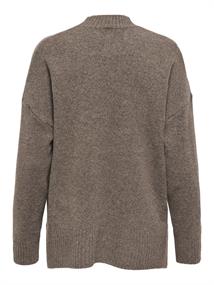 ONLHAZEL LS HIGHNECK OVERS PULL KNT NOOS brown lentil