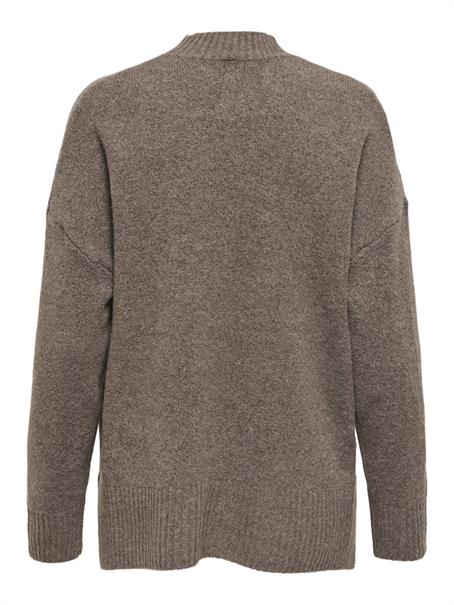 ONLHAZEL LS HIGHNECK OVERS PULL KNT NOOS brown lentil