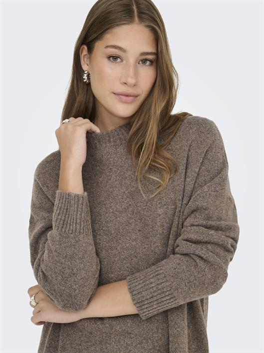 onlhazel-ls-highneck-overs-pull-knt-noos-brown-lentil