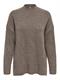 ONLHAZEL LS HIGHNECK OVERS RP KNT brown lentil