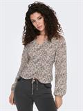 ONLHEIDI L/S RUCHING TOP WVN cloud dancer
