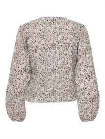 ONLHEIDI L/S RUCHING TOP WVN cloud dancer