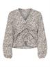 ONLHEIDI L/S RUCHING TOP WVN cloud dancer