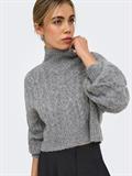 ONLHILDE LS SHORT CABLE KNT medium grey melange