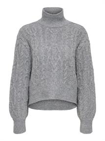 ONLHILDE LS SHORT CABLE KNT medium grey melange
