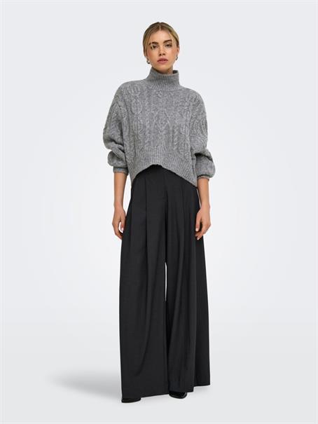 ONLHILDE LS SHORT CABLE KNT medium grey melange