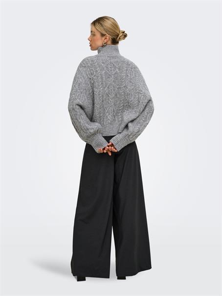 ONLHILDE LS SHORT CABLE KNT medium grey melange