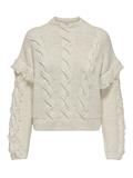 ONLHOLLY LS SHORT CABLE HIGH NECK RP KNT birch