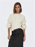 ONLHOLLY LS SHORT CABLE HIGH NECK RP KNT birch