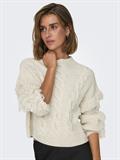 ONLHOLLY LS SHORT CABLE HIGH NECK RP KNT birch