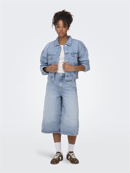 ONLHOPE HW WIDE LONG SHORTS DNM light blue denim
