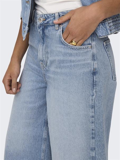 ONLHOPE HW WIDE LONG SHORTS DNM light blue denim
