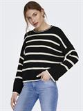 ONLIBI LS STRIPE O-NECK KNT black