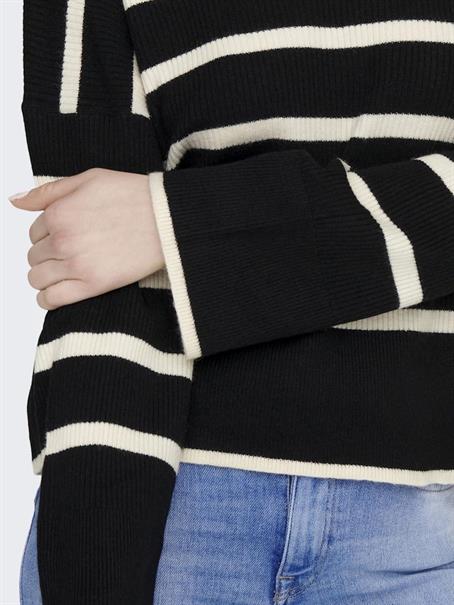 ONLIBI LS STRIPE O-NECK KNT black