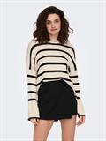 ONLIBI LS STRIPE O-NECK KNT whitecap gray