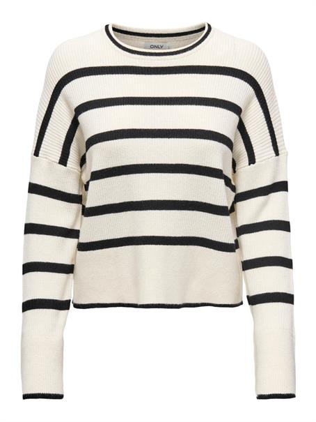 ONLIBI LS STRIPE O-NECK KNT whitecap gray