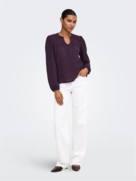 ONLILSE L/S V-NECK TOP JRS plum perfect