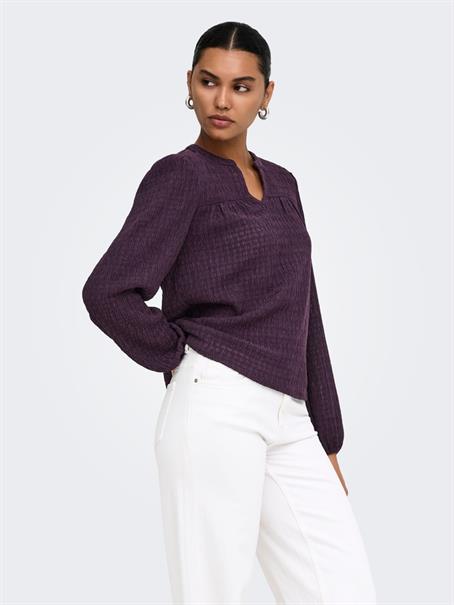 ONLILSE L/S V-NECK TOP JRS plum perfect