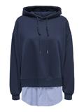 ONLISABEL L/S HOODIE WOVEN MIX SWT navy blazer
