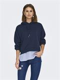 ONLISABEL L/S HOODIE WOVEN MIX SWT navy blazer