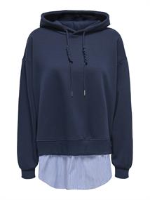 ONLISABEL L/S HOODIE WOVEN MIX SWT navy blazer