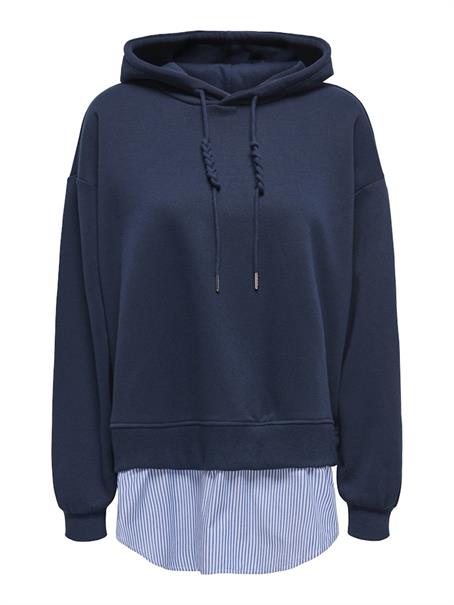 ONLISABEL L/S HOODIE WOVEN MIX SWT navy blazer