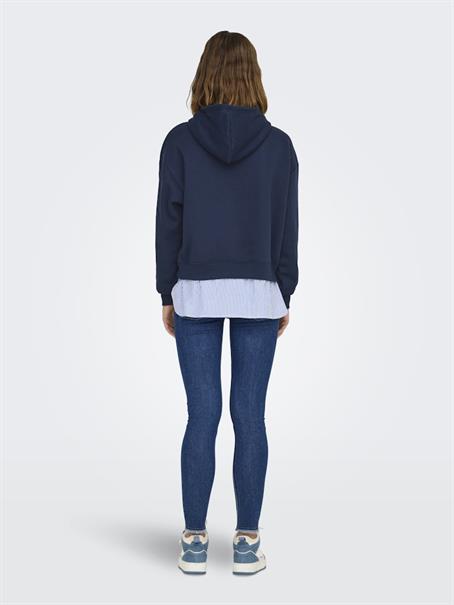 ONLISABEL L/S HOODIE WOVEN MIX SWT navy blazer