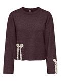 ONLIVY LS BOW O-NECK KNT fudge