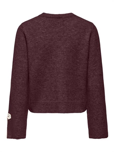ONLIVY LS BOW O-NECK KNT fudge