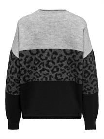 ONLJADE ANIMAL LS O-NECK KNT NOOS light grey melange
