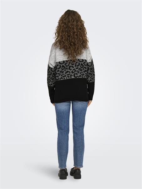 ONLJADE ANIMAL LS O-NECK KNT NOOS light grey melange