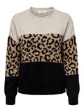 ONLJADE ANIMAL LS O-NECK KNT NOOS moonbeam