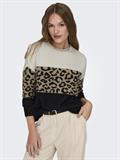ONLJADE ANIMAL LS O-NECK KNT NOOS moonbeam