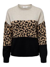ONLJADE ANIMAL LS O-NECK KNT NOOS moonbeam