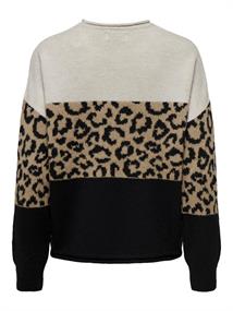 ONLJADE ANIMAL LS O-NECK KNT NOOS moonbeam