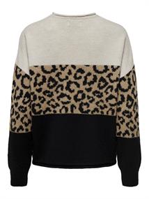 ONLJADE ANIMAL LS O-NECK KNT NOOS moonbeam