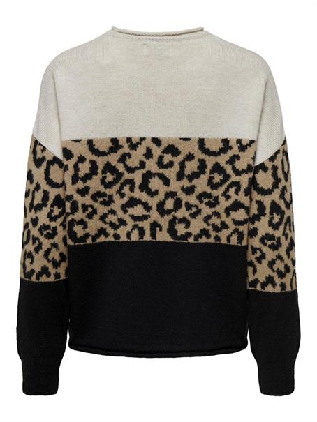 ONLJADE ANIMAL LS O-NECK KNT NOOS moonbeam