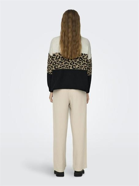 ONLJADE ANIMAL LS O-NECK KNT NOOS moonbeam