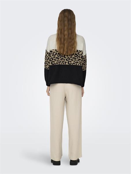 ONLJADE ANIMAL LS O-NECK KNT NOOS moonbeam