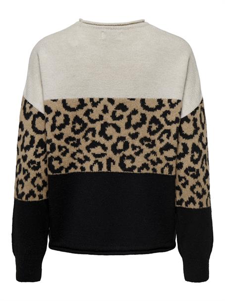 ONLJADE ANIMAL LS O-NECK KNT NOOS moonbeam