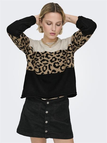 ONLJADE PATTERN LS O-NECK KNT NOOS moonbeam